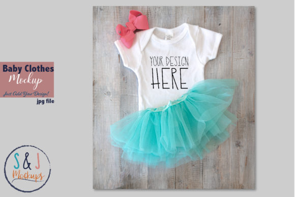 Baby Clothes Mockup Tutu and Outfit Graphics
