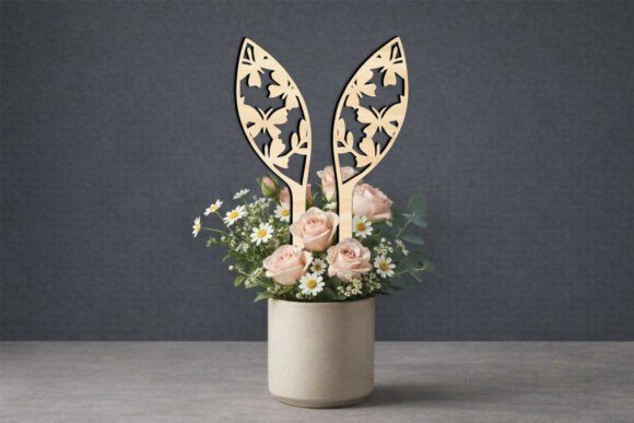 Bunny Butterflies SVG Easter Planter Ear
