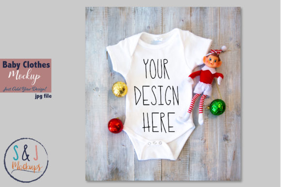 Christmas Baby Bodysuit Mockup Graphics