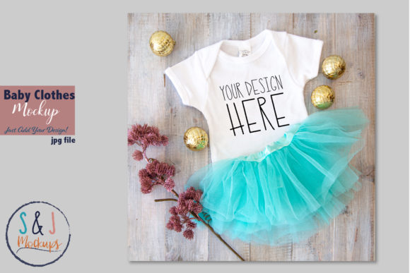 Christmas Baby Clothes Mockup: Graphics for Baby Amp