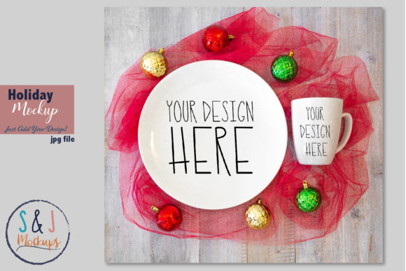 Christmas Plate and Cup Mockup Review