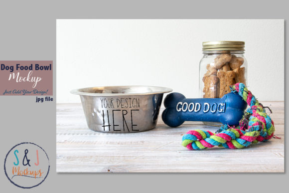 Dog Bowl Mockup Photo for Graphics and Food Containers