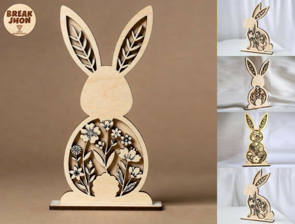 Easter Rabbit Flower Laser Cut File