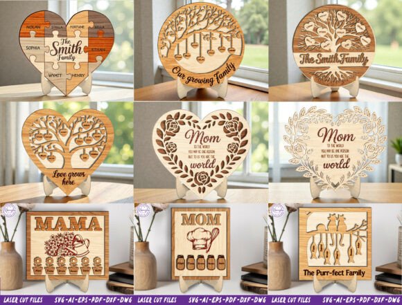 Family Sign Laser Cut Bundle SVG for Mother’s Day