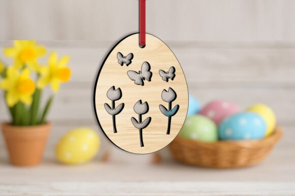 Flowers Butterflies Egg SVG Easter Laser