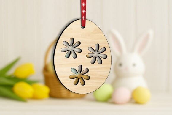 Flowers Egg SVG Easter Laser Ornament