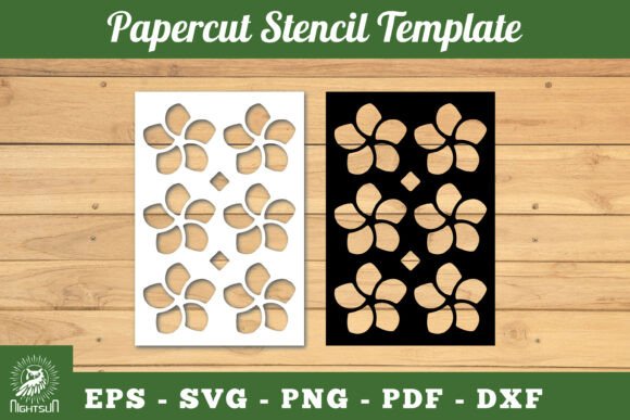 Flowers Pattern Papercut Stencil SVG 6 for Laser Cutting