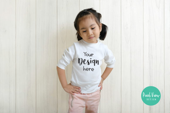Girls Long Sleeves Top Casual Mockup: Graphics for Baby Amp