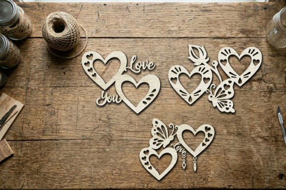 Laser Cut Floral Heart Butterfly SVG