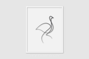 Line Art Poster Crane Bird – Graphics for Local Branding