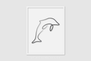 Line Art Poster Dolphin Graphics for Local Business Branding