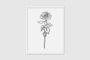Line Art Poster Flower Rose Graphics