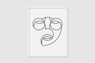 Line Art Poster Glasses Girl – Graphics and Illustrations