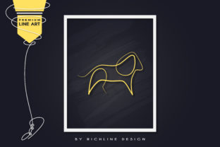 Line Art Poster Lion Sheep – Graphics and Illustrations for Local Business