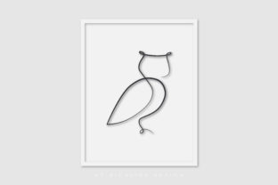 Line Art Poster Owl Bird: Graphics and Illustrations for Branding