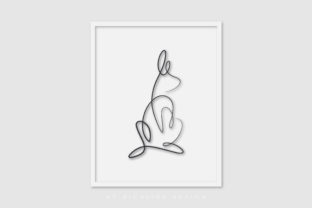 Line Art Poster Rabbit Graphics for Handmade Creators