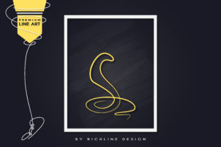 Line Art Poster Snake: Graphics and Illustrations for Creative Projects