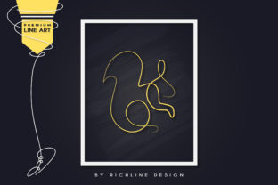 Line Art Poster Squirrel: Graphics for Editorial & Web Design