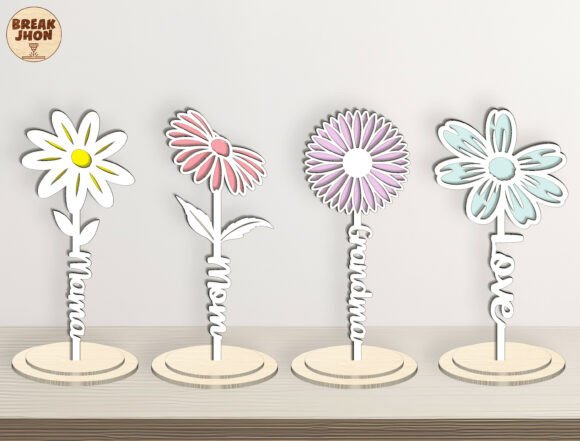 Mom Flower Laser Cut File SVG Bundle
