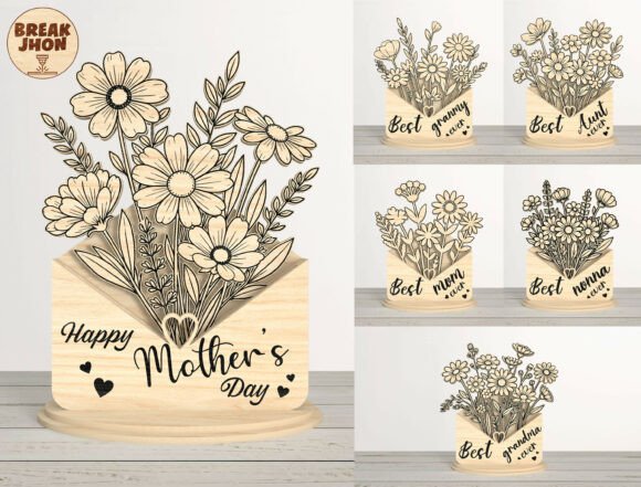 Mother's Layered Floral Envelope Sign