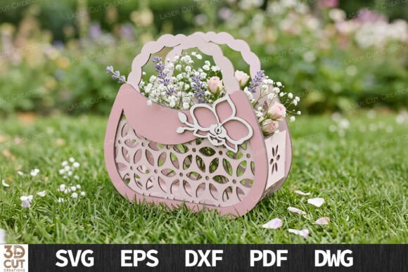 Orchid Purse Basket Laser Cut