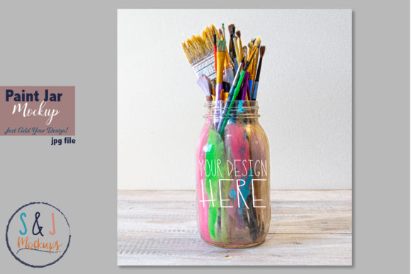 Paint Jar Stock Photo, Mockup