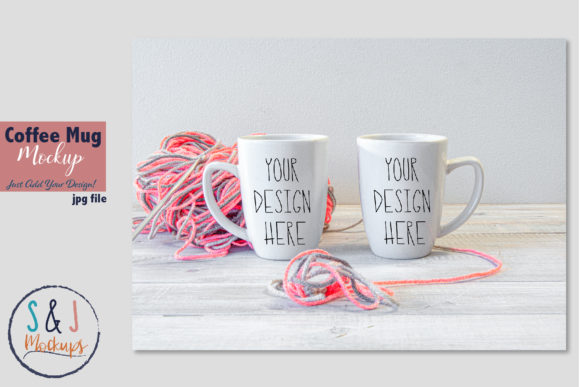 Two Coffee Mugs Mockup: Graphics for Coffee Cups