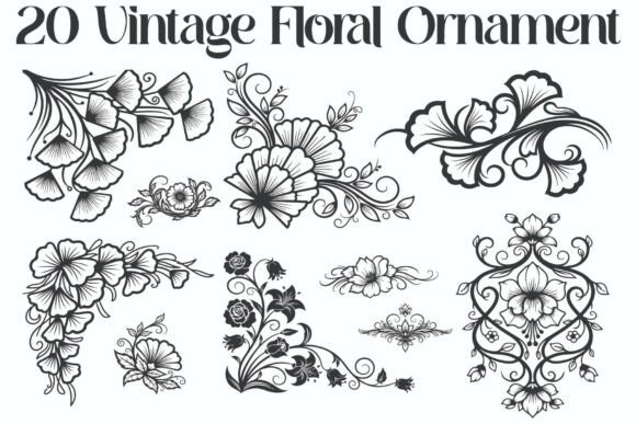 Vintage Floral Ornaments Graphics